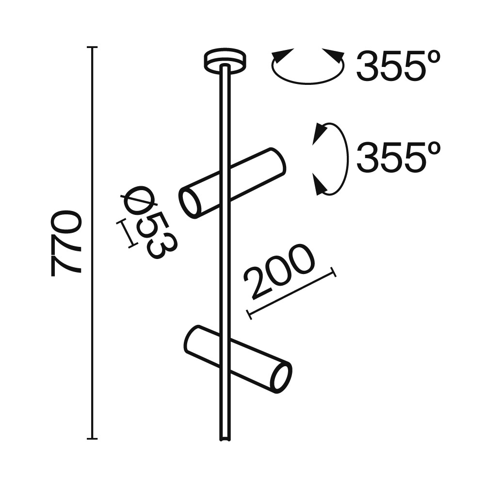 Потолочный светильник Technical C021CL-02B