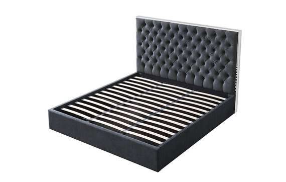 Кровать с подъемным механизмом Dalsa 160х200 см, темно-серая