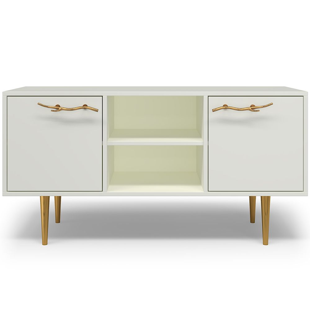 Тумба под ТВ Арт Колор matte 117см Стайл Голд Белый опал матовый