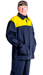 Костюм мужской летний «Свердлова» (куртка+брюки) цв.синий/жёлтый