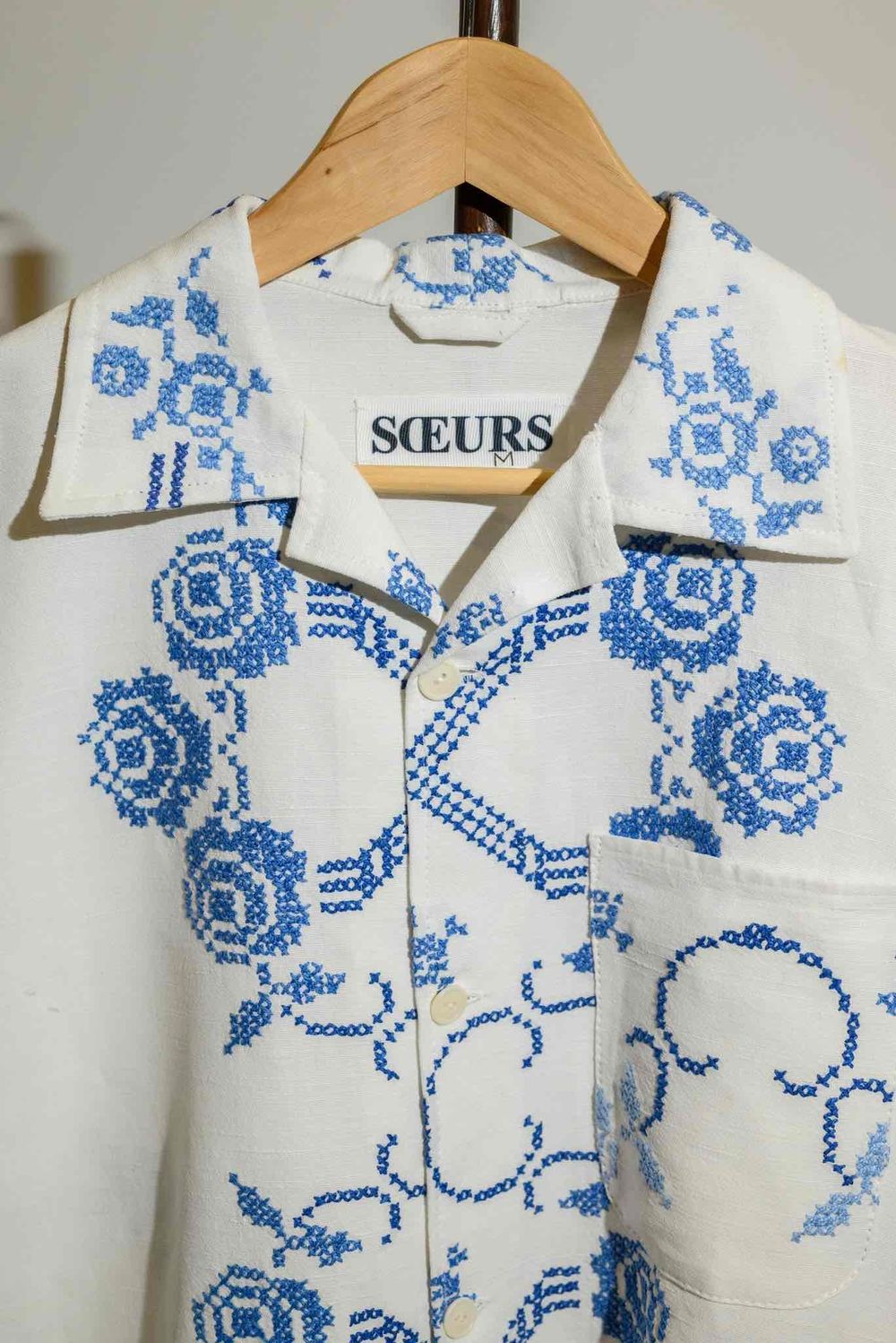 Рубашка Soeurs Blue Criss-Cross Shirt white