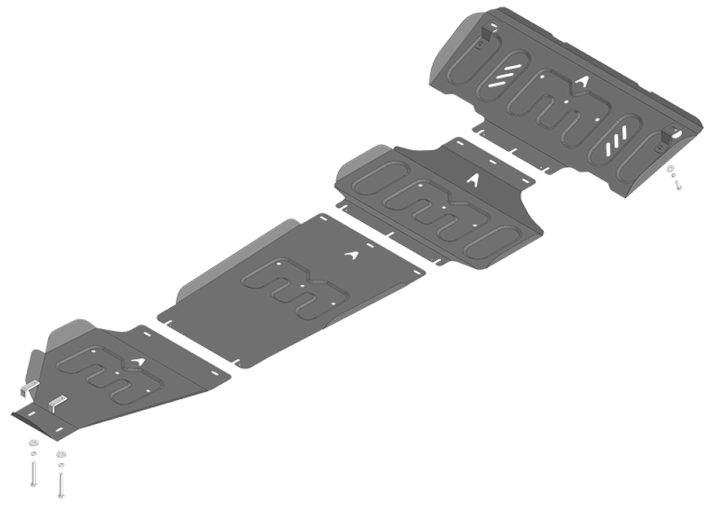 Защита радиатора, картера двигателя, КПП и разд. коробки. 1,5 мм, Сталь. для BAIC BJ40 2019-н.в., Motodor.58503