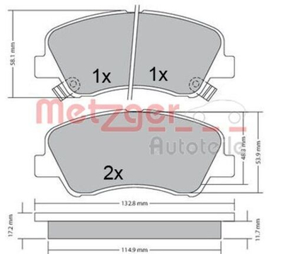 METZGER - 1170620-MEZ - Brake Pad Set, disc brake