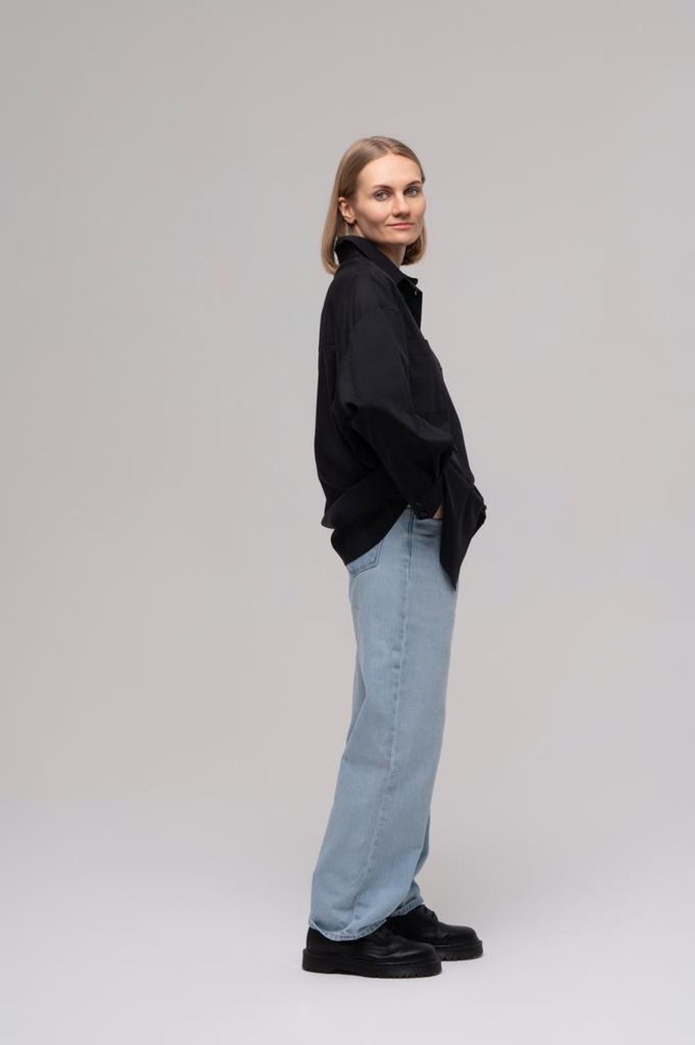 Рубашка oversize, Черный