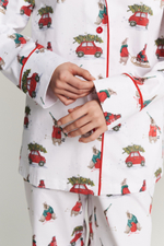 Костюм двойка из сатина с зайками - размер S-M