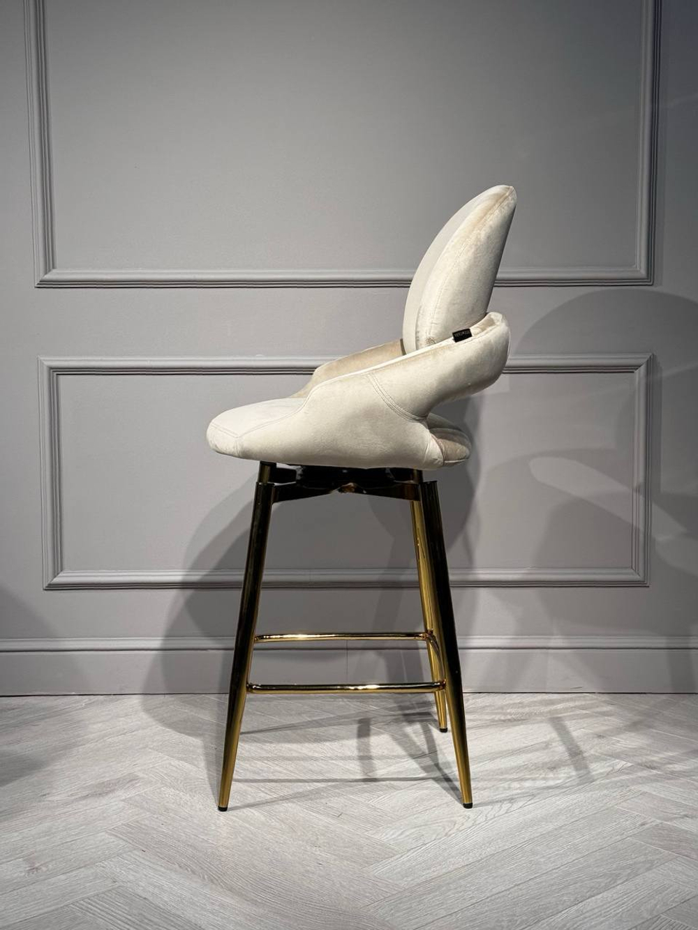 Стул барный Ist Casa Виола, 55х46х105 см, бежевый, золото