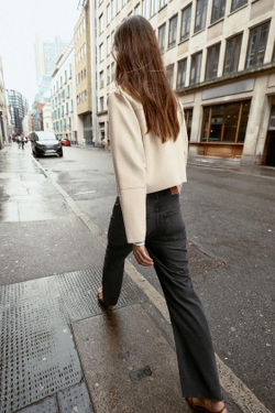 ZARA ДЖИНСЫ Z.02 STRAIGHT ANKLE С ВЫСОКОЙ ПОСАДКОЙ, ЧЕРНЫЙ