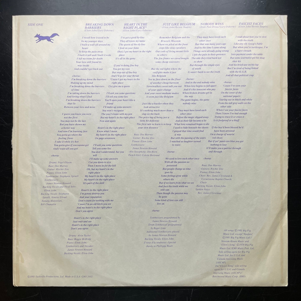 Elton John – The Fox (США 1981г.)