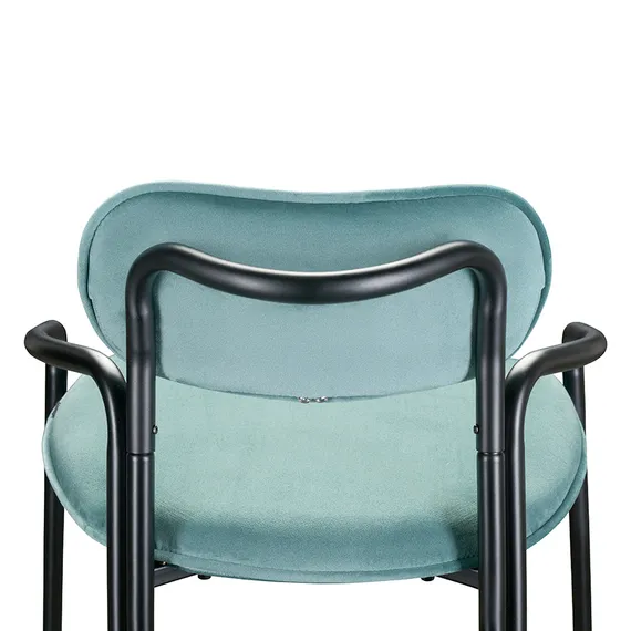 Барный стул Ror, Round, светло-бирюзовый велюр