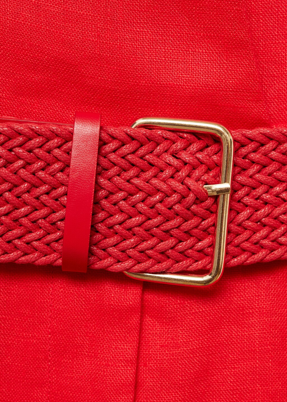 Рубашечный комбинезон изо льна с поясом