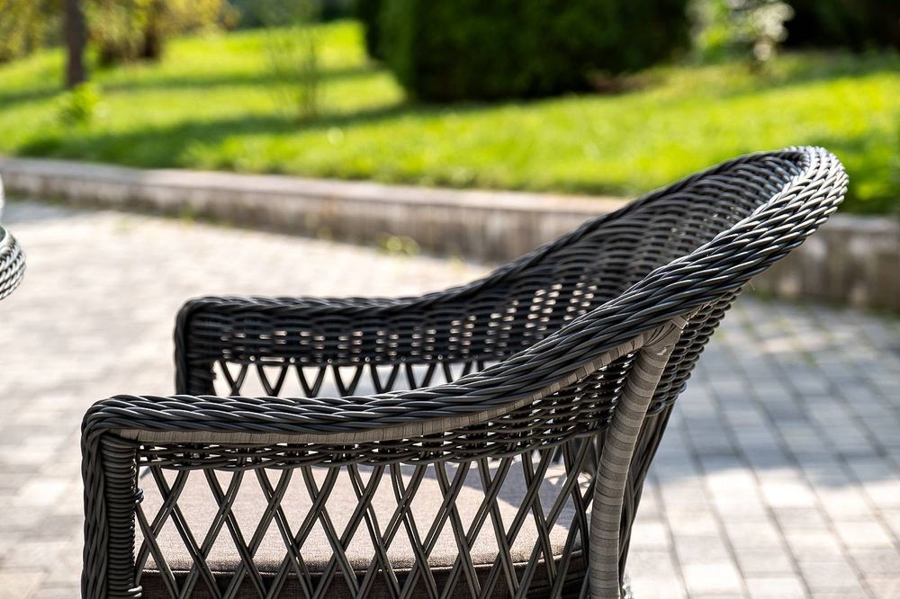 "Дольче" обеденная группа из искусственного ротанга, цвет графит