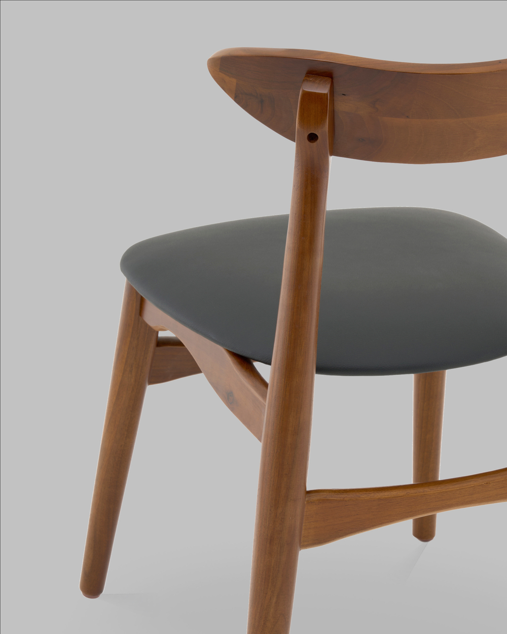 Стул Вудсимпл каркас дерево цвет темный орех экокожа черный