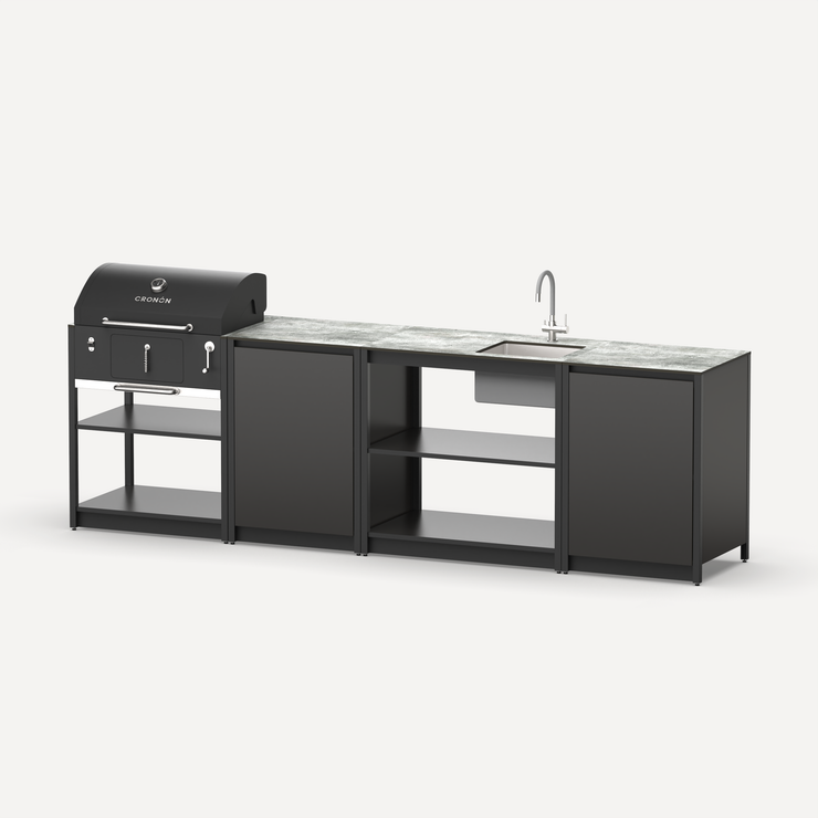 Барбекю комплекс Lounge F-108SB, 2.9 м, черный/серый каспий