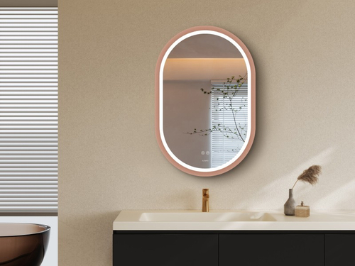 Зеркало с подсветкой Esbano ESMR3310HVDG 60x90 Овальная цвет розовое золото