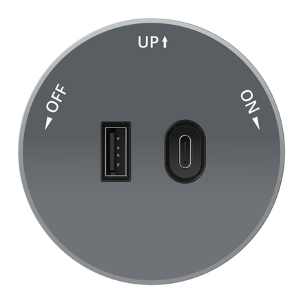 Розетка MultiTrack с 2-мя заряд. устройствами USB тип A+C 18Вт 5В/3А графит SE MTK13003G