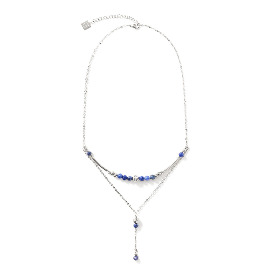 Колье Coeur de Lion Blue 5048/10-0700 цвет прозрачный, синий, серый