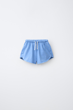 ZARA КОМПЛЕКТ ИЗ ФУТБОЛКИ И ШОРТОВ, СИНИЙ