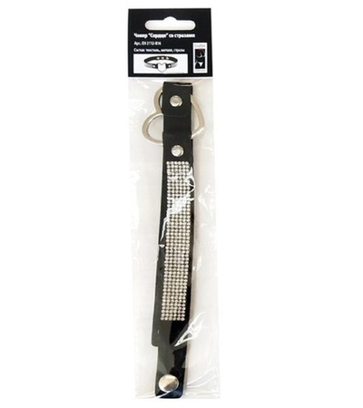 Чокер Сердце со стразами чёрный 39 см