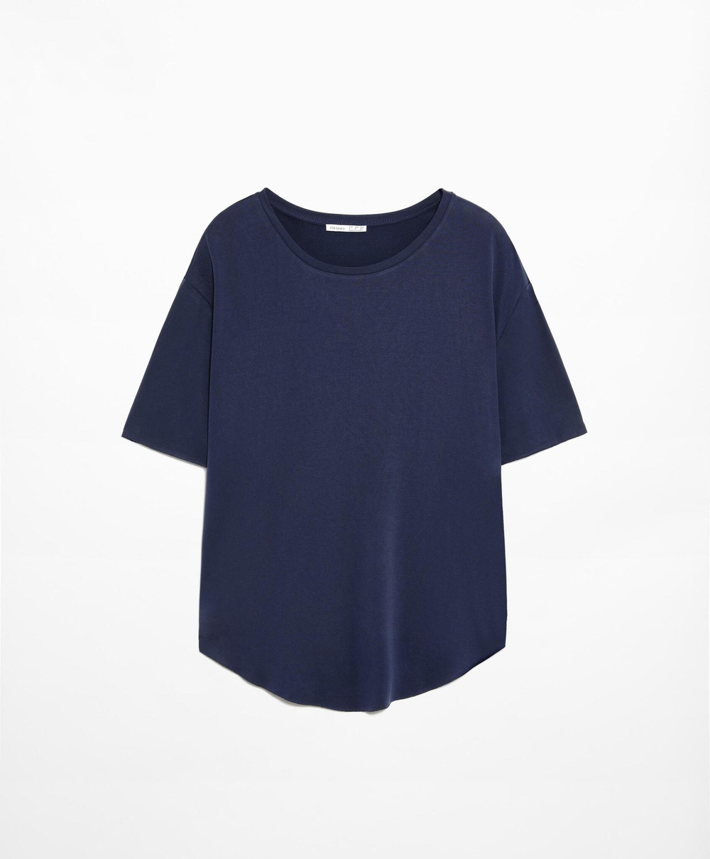 Oysho Футболка из модала с короткими рукавами, темно-синий