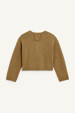 ZARA СВИТЕР ИЗ 100% ШЕРСТИ, ОЛИВКОВО-ЗЕЛЕНЫЙ