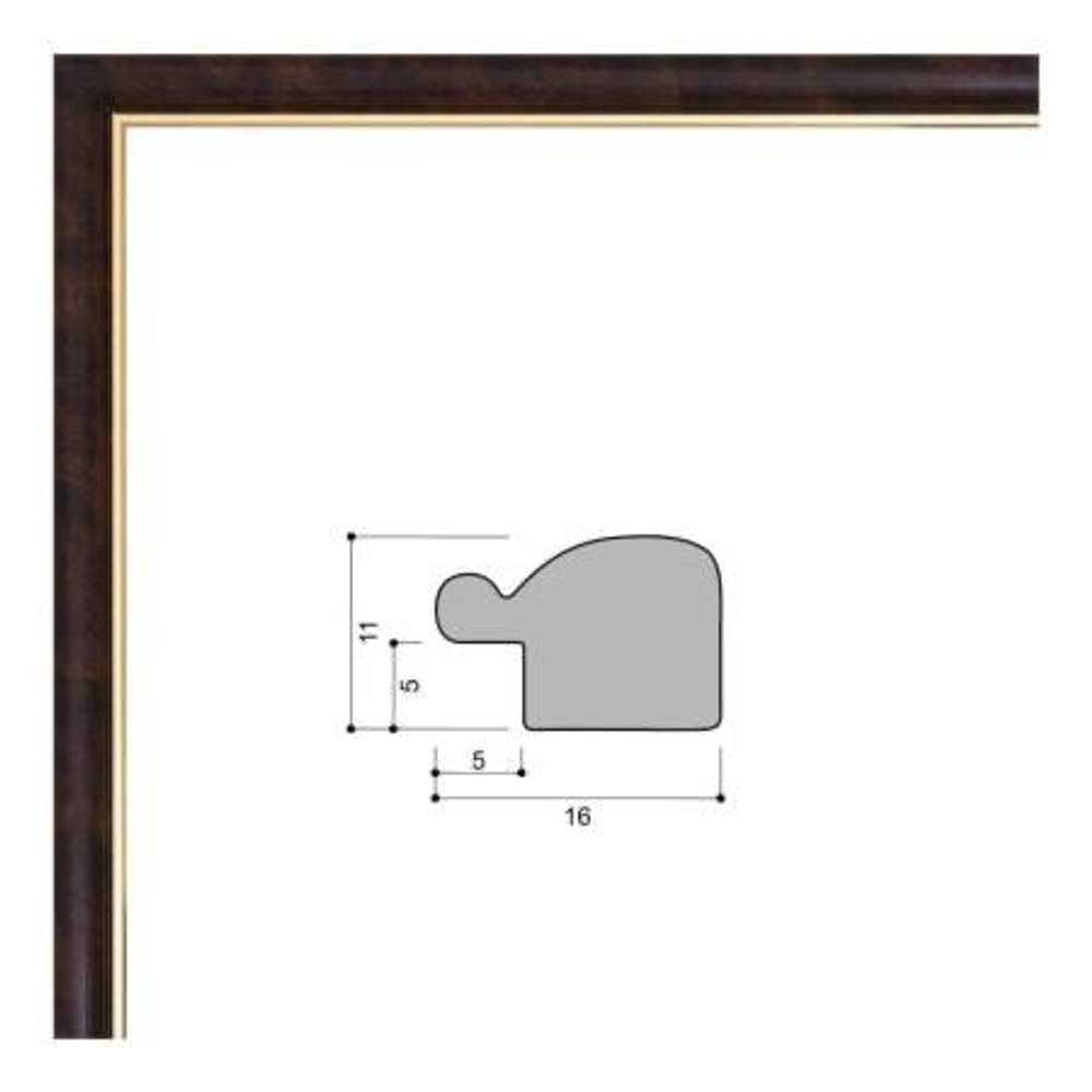 Фоторамка 21х30 см коричневая, золото, арт. 2130.127275