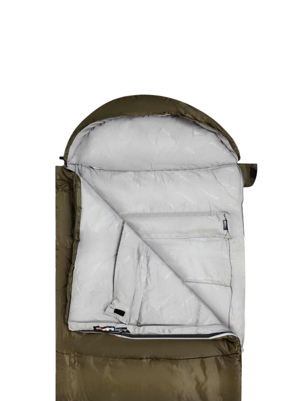 Спальный мешок Naturehike U350 с капюшоном, хаки (NH20MSD07)