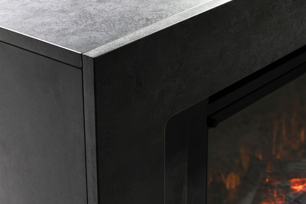 Каминокомплект Line 42 Dark Grey (Разборный) - Темный серый с очагом Vision 42 LOG LED
