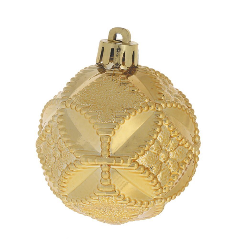 GAEM Набор из 6шт Украшение новогоднее Шар "Вензель золотой", D6 см, L5 W5 H7 см