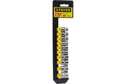 Головки торцевые (8-19 мм; 3/8") 10 шт. "STANDARD" STAYER 27757-H10