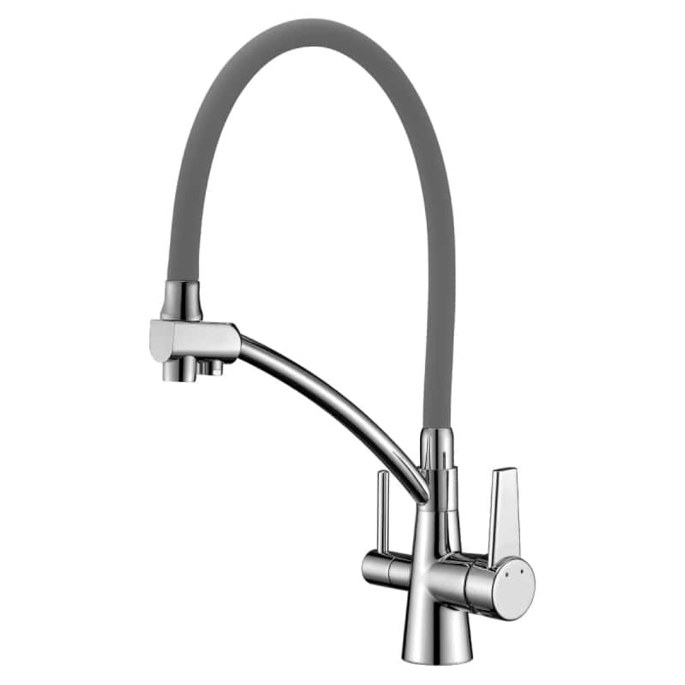LM3071C-Gray Комфорт Смеситель для кухни, с доп. подк. к фильтру для питьвой воды, хром (к/к 8)