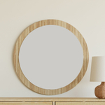 Зеркало настенное круглое Пиафорте 81х81 см с деревянной рамой / зеркало в прихожую из массива дикого дуба в стиле лофт