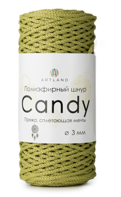Полиэфирный шнур Candy 3 мм, 200 гр, 100м, фисташковый
