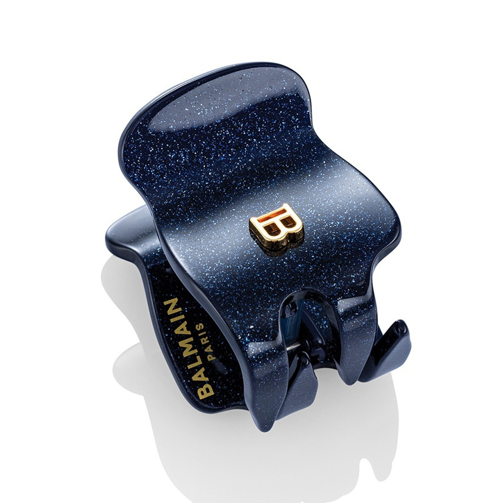 Balmain Hair Couture Заколка-краб XS "Космический сапфир" Limited Edition Acetate Pince à Cheveux Extra Small Cosmic Sapphire