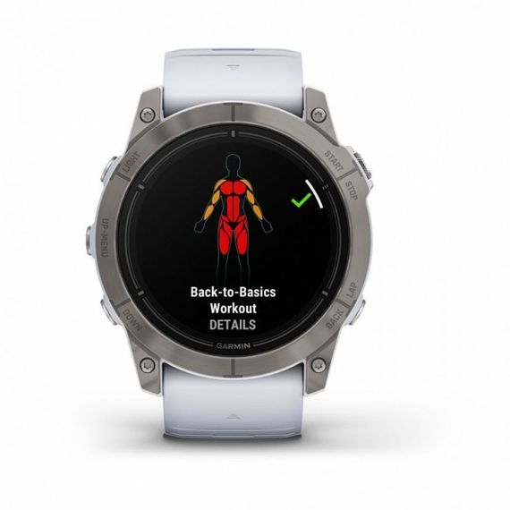 Garmin EPIX PRO Gen 2 Sapphire 51 мм — белый титановый DLC, белый ремешок