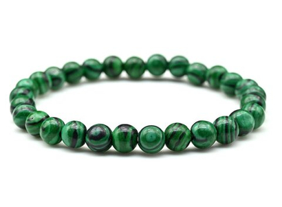 Браслет из малахита искусственного шарик 6 мм