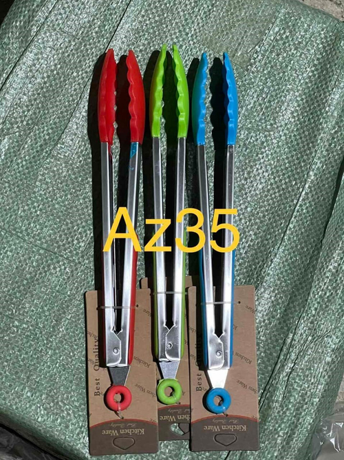 Щипцы нержавеющая сталь с силиконовыми рукоятками 30 см