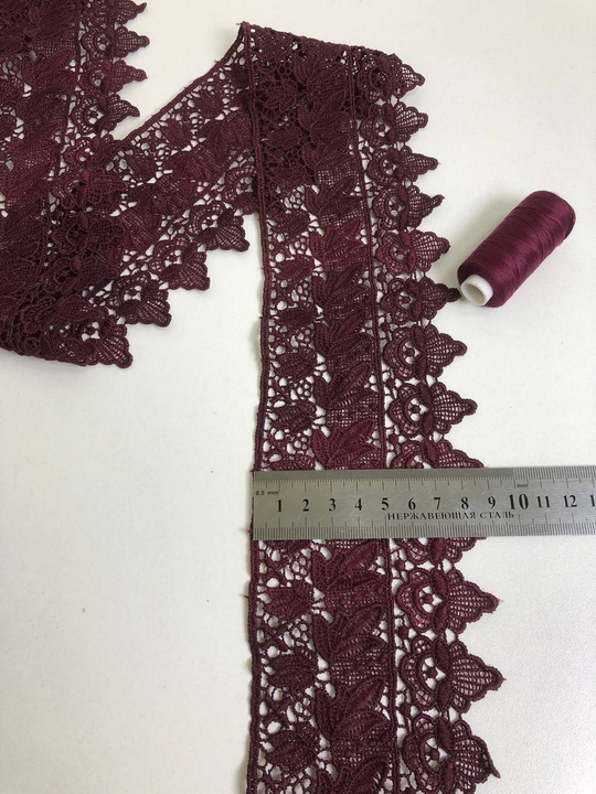 Тесьма плетеная,  9см, бордовый AF