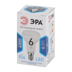 Лампочка светодиодная ЭРА STD LED R50-6W-840-E14 Е14 / Е14 6Вт рефлектор нейтральный белый свет | Лампы cветодиодные Рефлектор (R )