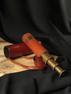 Nautical Подзорная труба в кожаном футляре