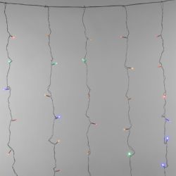 ULD-C1515-100-DTA MULTI IP20 Занавес светодиодный. 1.5х1.5м. 100 светодиодов. Разноцветный свет. Провод прозрачный. TM Uniel