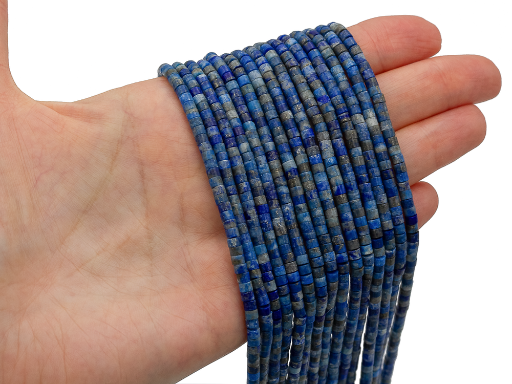 Нить бусин из лазурита 3,3мм ("таблетка")