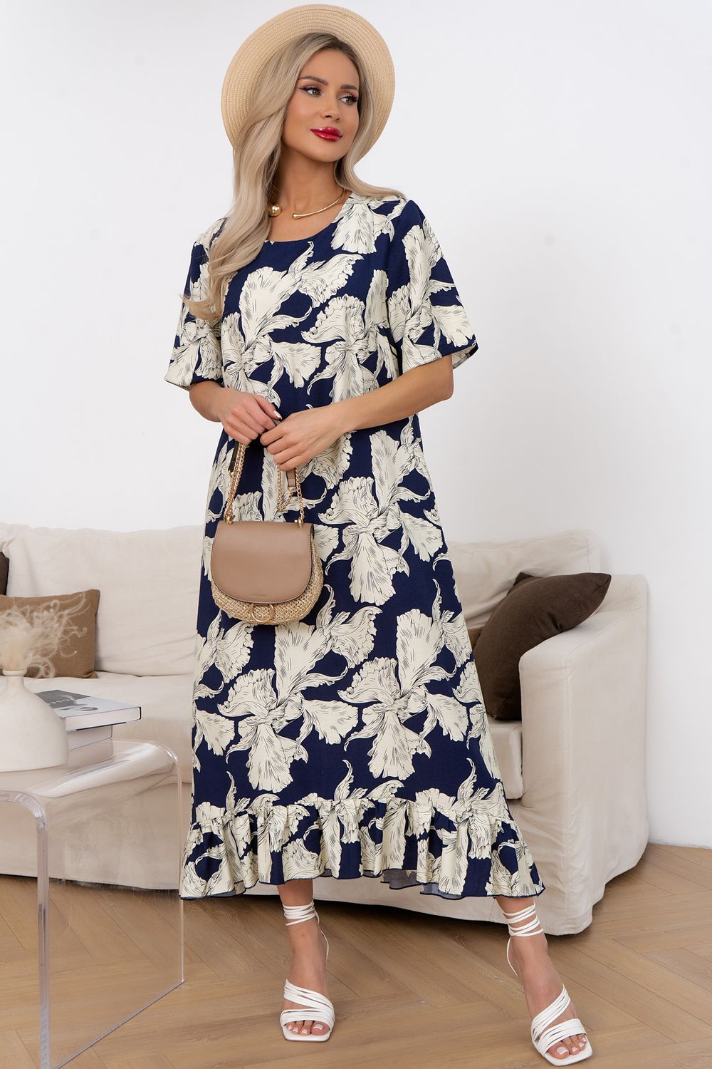 Платье Алсу  (синий/молочный) Р11-1244/2 Nikol