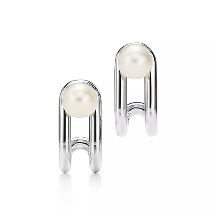 Серьги из серебра с жемчугом, Tiffany💠 Hard wear, В наличии