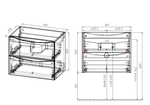 База под керамическую раковину Mia Slim 900 подвесная, 2 выкатных ящика soft close, V.Oak