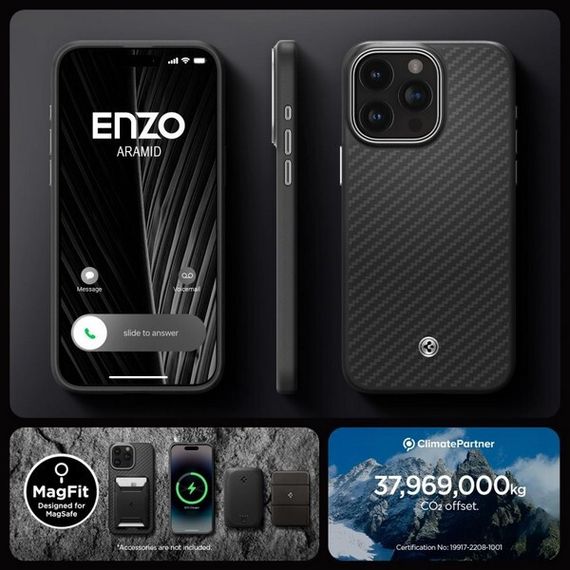 Чехол Spigen Enzo Aramid для iPhone 15 Pro (ACS07045) Matte Black