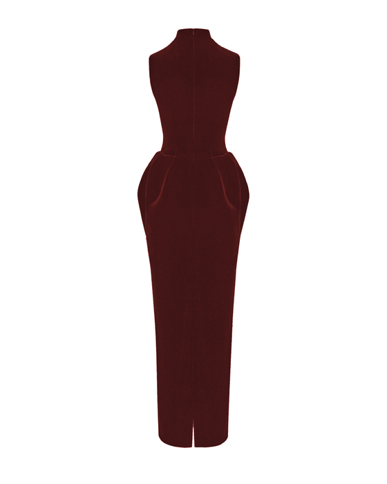 Платье макси из бархата