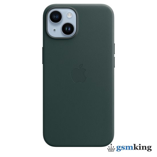 Apple Leather Case with MagSafe iPhone 14 Forest Green «Зелёный лес» MPP73ZM/A