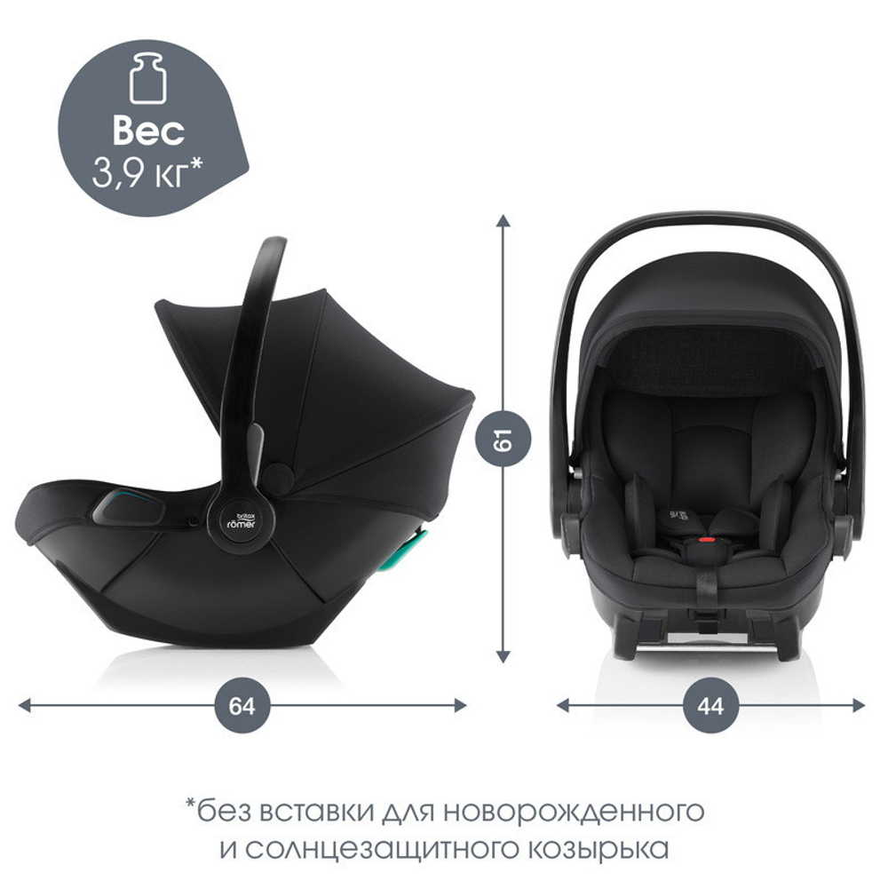 Детская коляска 3 в 1 Britax Roemer Smile 5Z Style и автокресло Baby-Safe Core Space Black Harbor Blue