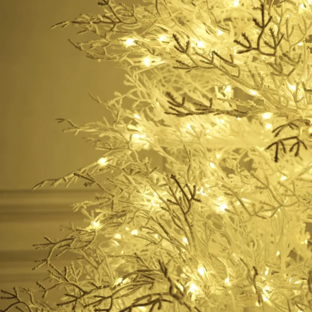 Искусственная белая елка с гирляндой встроенной «Normandia» Нормандия (коралловые ветки) от 2,1 м до 2,4 м