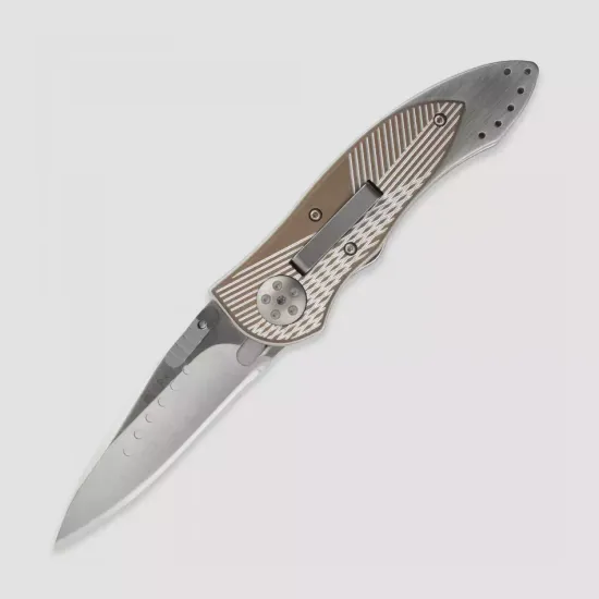 Складной нож CRKT Elishewitz E-Lock Bronze CR/7323 c клинком из стали AUS-8, рукоять Stainless Steel 420J2